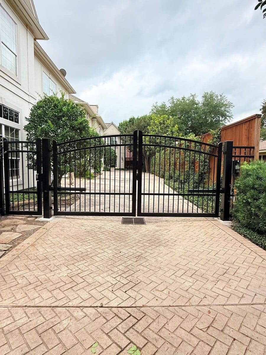 Custom wrought iron driveway gate built by Advanced Gate Repair in Houston